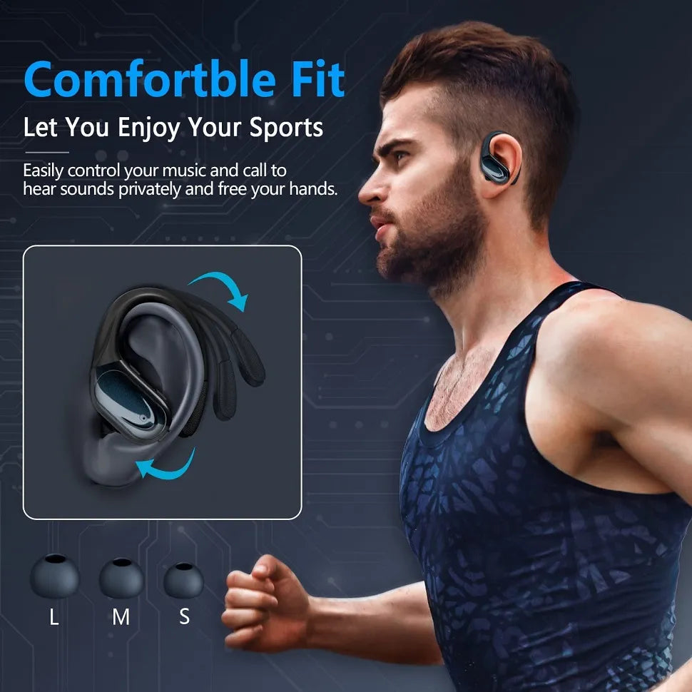 Premium Kvalitet: Bluetooth 5.3 Trådløse Earbuds Hovedtelefoner med Mikrofon, Knaphåndtering, Komfortabel fit og Vandafvisende til Sport og Almindelig Brug